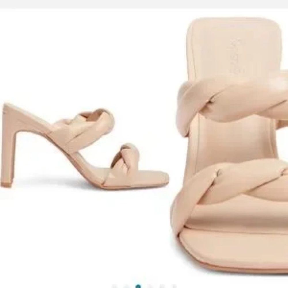 Open Edit Remmy Twist Heeled Sandal Nude Size 6.5